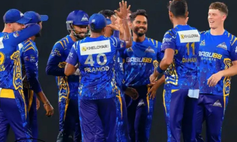 Dambulla Sixers vs Kandy Falcons LPL 2026 Match Dambulla Sixers and Kandy Falcons players before the Lanka Premier League 2026 match in Dambulla.
