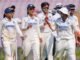 England Women and India Women players during the historic first women's Test match at Lord's Cricket Ground.