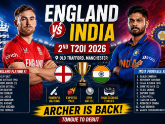 England vs India 2nd T20I 2026 at Old Trafford featuring Jofra Archer and Shreyas Iyer