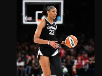 A'ja Wilson enters court without her famous left leg compression sleeve