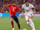 France and Spain players battling during the FIFA World Cup 2026 semi-final preview.