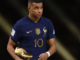 Kylian Mbappé celebrates after scoring for France during the FIFA World Cup 2026 Golden Boot race.