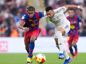 Lamine Yamal and Kylian Mbappé compete during a major international football knockout match.