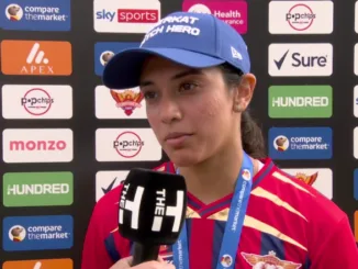 Smriti Mandhana celebrates unbeaten 88 during Women's Hundred chase