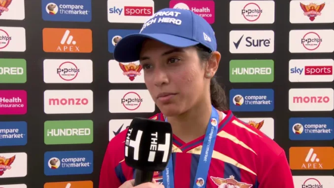 Smriti Mandhana celebrates unbeaten 88 during Women's Hundred chase