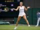 Marta Kostyuk celebrates after defeating Linda Noskova in the Wimbledon 2026 semifinal.