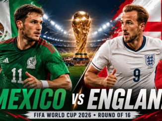 Mexico vs England FIFA World Cup 2026 Round of 16 featuring England and Mexico ahead of the knockout clash.