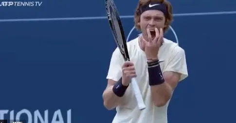 Rublev Estoril Battle Andrey Rublev reacts during tense Estoril Open quarterfinal match on clay