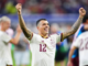 Spain players celebrate after defeating France 2-0 in the FIFA World Cup 2026 semifinal.