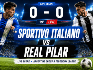 Sportivo Italiano and Real Pilar compete during an Argentine Group B Tebolidun League football match.
