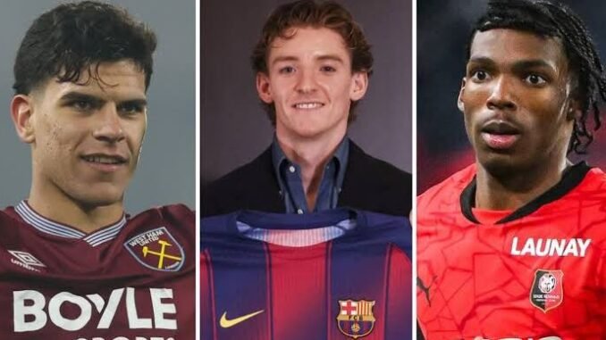 Top 5 Football Transfers of Summer 2026 Top football transfers of summer 2026 featuring Elliot Anderson, Sandro Tonali, Mateus Fernandes, Nathaniel Brown and Ismael Saibari.
