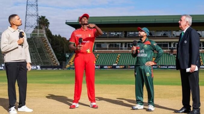 Zimbabwe and Bangladesh players ahead of the 2026 T20I series with Newman Nyamhuri included in the squad.