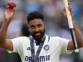 Mohammed Siraj celebrates after taking crucial wickets against England at Oval