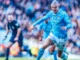 Erling Haaland in action for Manchester City against Liverpool